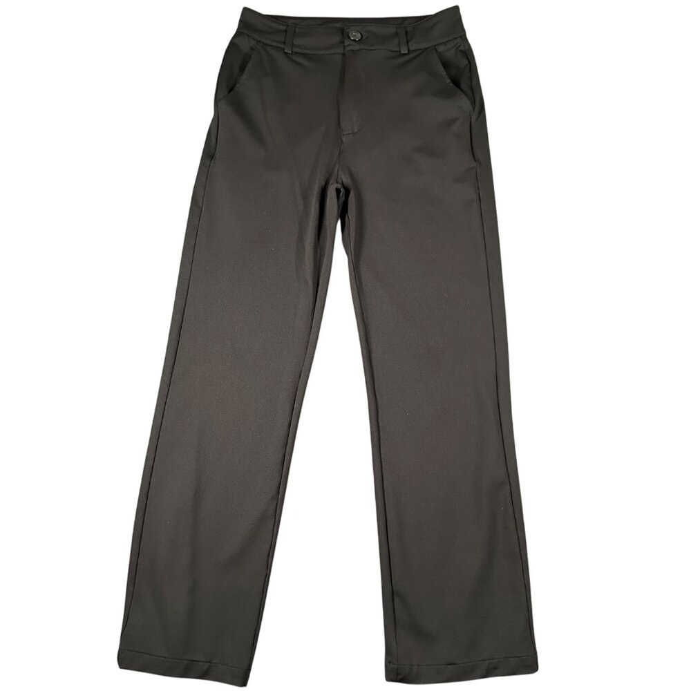 Bamans‎ Womens Small Black Straight Leg Casual Dress Pants Pockets Stretch